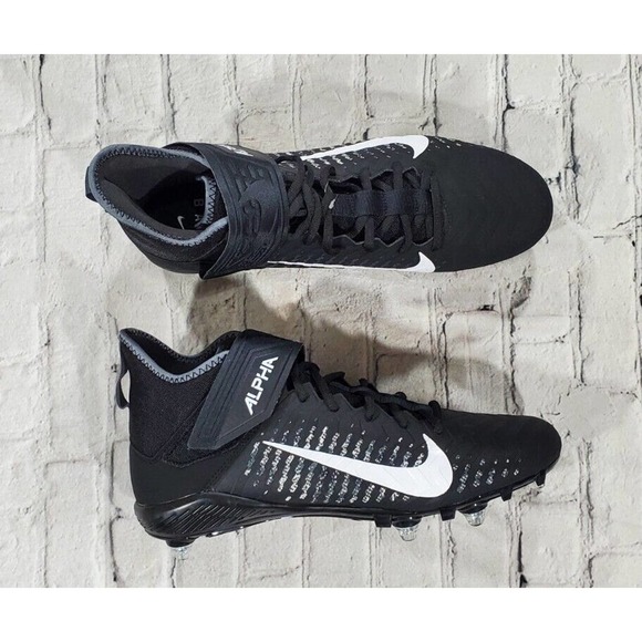 Nike Alpha Menace Pro 2 Football Cleats Black White CK4277-001 MENS SIZE 13 - Picture 1 of 8
